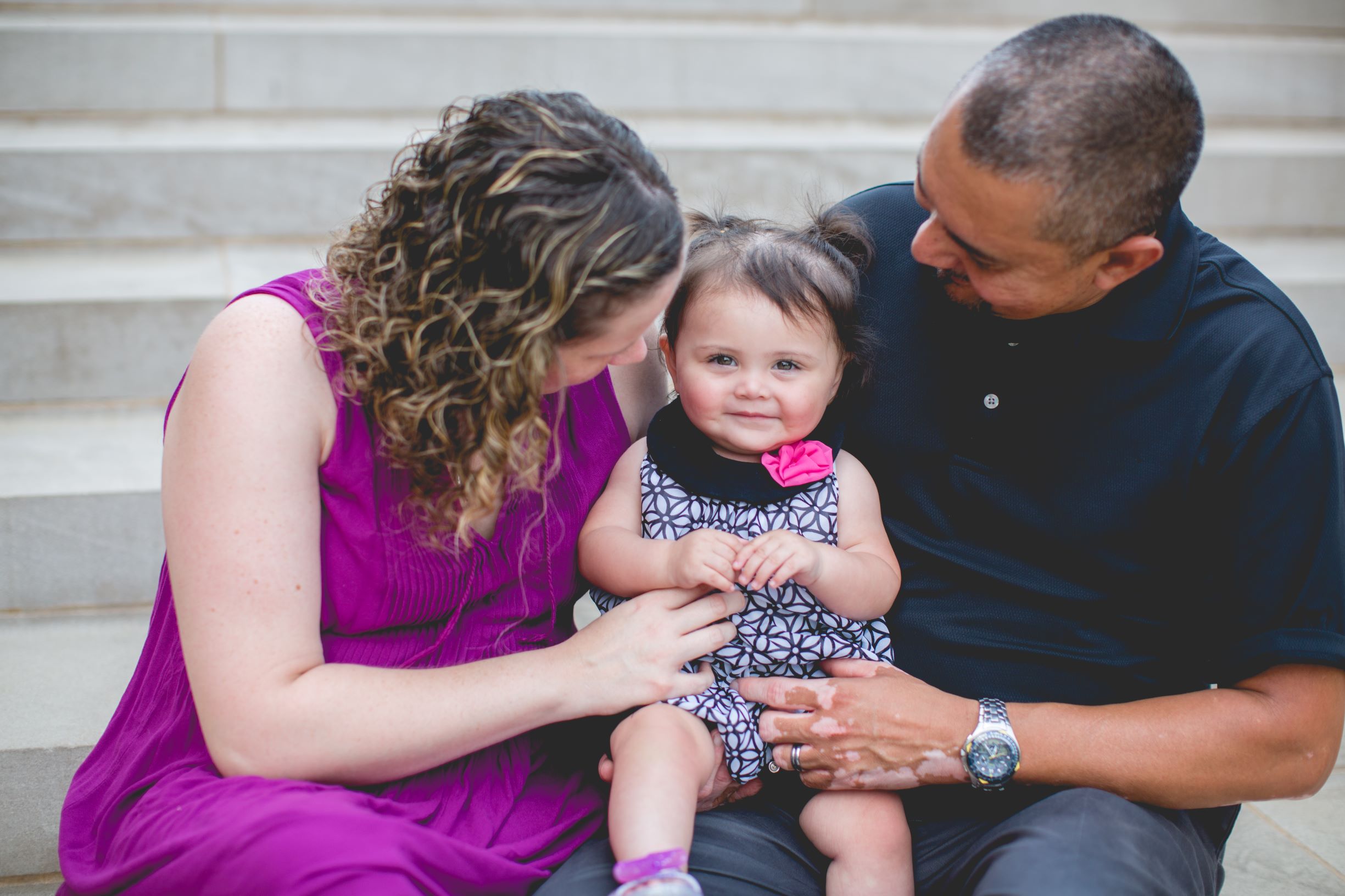 Family portrait - mom, dad, and baby girl