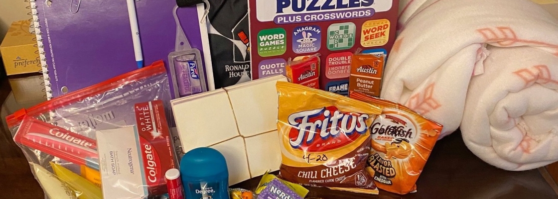 Gift assortment of snacks and games